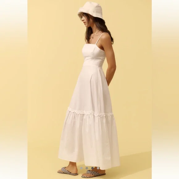 NWT WeWoreWhat Sleeveless Ruffle A-Line Midi Dress - Picture 3 of 7